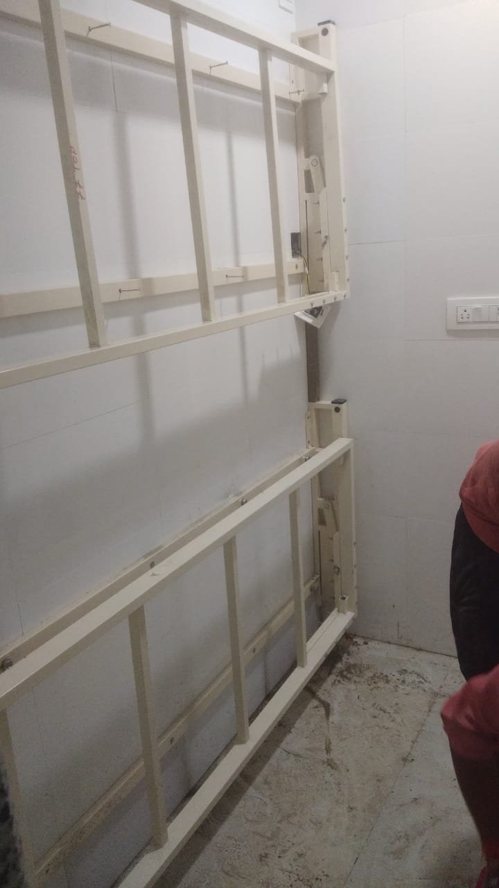 wall folding bunk bed raw closed