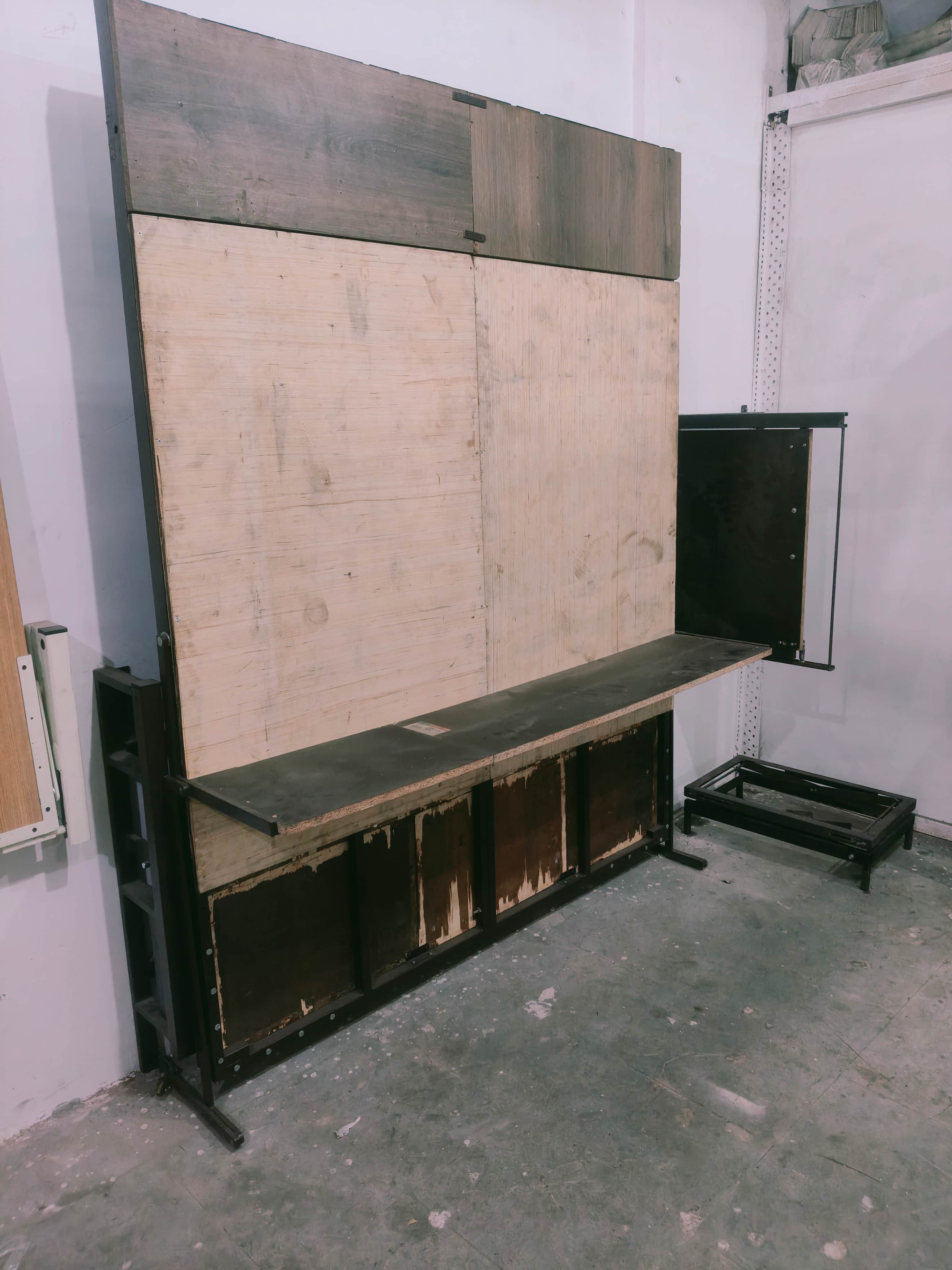 wall folding bed with study table